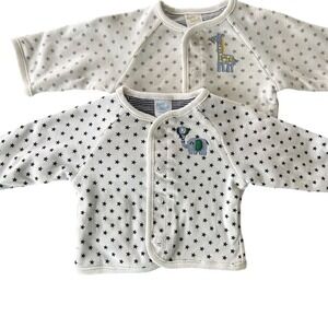 NWT Oshkosh  Reversible Newborn Baby Jacket Star & Giraffe Print set of two
